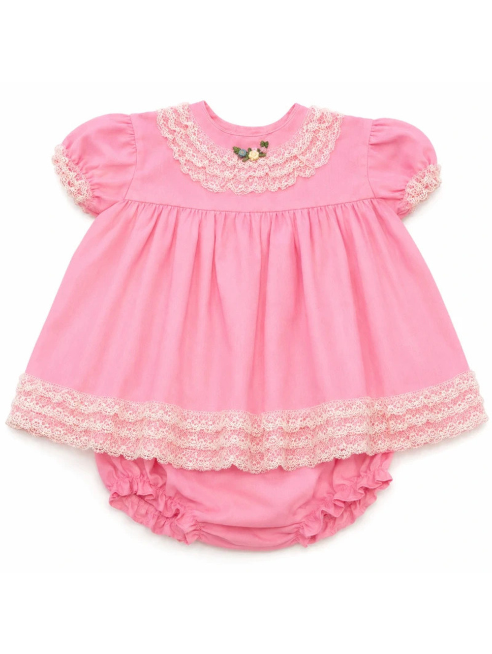 Vintage 1980s Sears Pink Lace Bloomer Set 3T | Heirloom Toddler Outfit